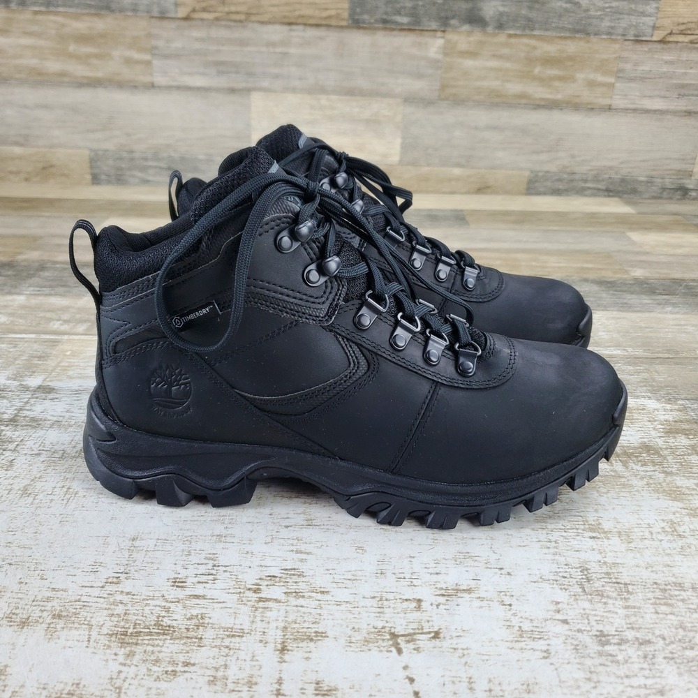 Timberland Mt Maddsen Mid Waterproof Hiking Mens Boots Sz 8 M Black Leather